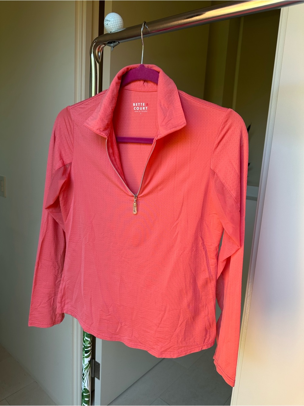 Bette & Court Coral Coral Quarter-Zip Pullover Size Small